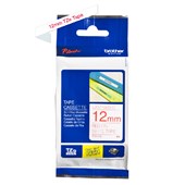 BROTHER TZE232 LAMINATED LABELLING TAPE 12MM RED ON WHITE