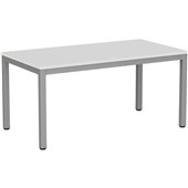 KNIGHT CUBIT DESK W1500 X D800 X H730MM SILVER FRAME WHITE TOP