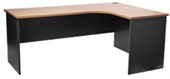 FIRSTLINE WORKSTATION RIGHT HAND RH1200 X W1800 X D600 X H725MM IRONSTONE AND BEECH