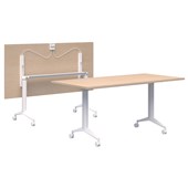 ACCENT BOOST FLIP TABLE W1500 X D750 X H745MM WHITE FRAME REFINED OAK NATURALE TOP