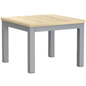 KNIGHT CUBIT COFFEE TABLE W600 X D600 X H450MM SILVER FRAME ATLANTIC OAK TOP