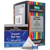 DILMAH EXCEPTIONAL TEA BAGS ELEGANT EARL GREY INDIVIDUALL FOIL ENVELOPED BOX 50