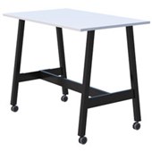 MODELLA II MOBILE LEANER W1600 X D800 X H1050MM BLACK FRAME SNOWDRIFT TOP