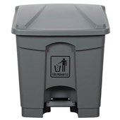 CLEANLINK RUBBISH BIN WITH PEDAL LID 30L GREY