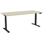 KNIGHT HAVEN ELECTRIC DESK W1800 X D800 X H6301280MM BLACK FRAME NORDIC MAPLE TOP