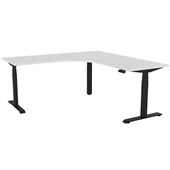 KNIGHT HAVEN ELECTRIC WORKSTATION W1800W X D700 XH6301280MM BLACK FRAME WHITE TOP