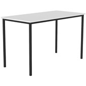 KNIGHT CUBIT CANTEEN TABLE 1200 X 600MM WHITE TOP BLACK LEGS