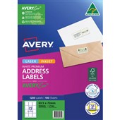 AVERY 959005 L7164 QUICK PEEL ADDRESS LABEL SURE FEED LASER 12UP WHITE PACK 100
