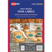 AVERY 980018 L7103 OVAL LABELS LASER AND INKJET 18UP KRAFT BROWN PACK 15